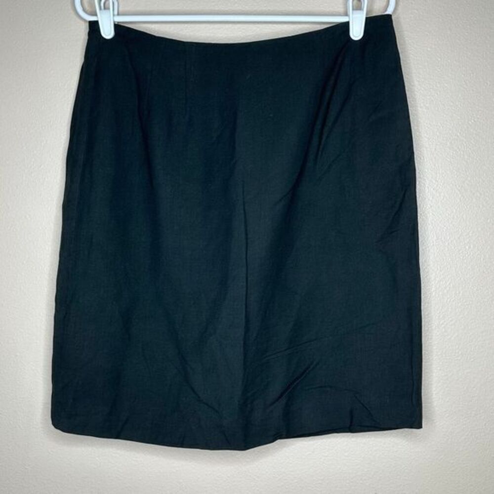 Casual‎ Corner Forest Black Linen Blend Professional Mini Skirt Size 14 Office
